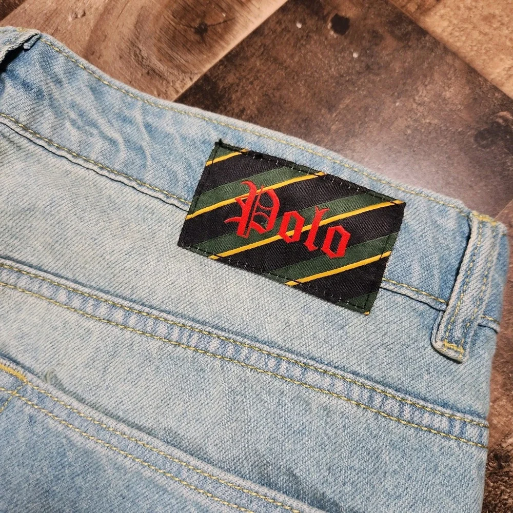 Polo Ralph Lauren Bear Baggy Jeans Mens 34x27 Blue Pants Dubai Preppy